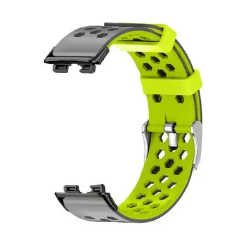Chytré hodinky Perforovaný řemínek s přezkou Huawei Band 8/9/10,Šedo-zelená