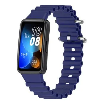Chytré hodinky Vroubkovaný řemínek s přezkou pro Huawei Band 8,Tmavě modrý,Huawei Band 8