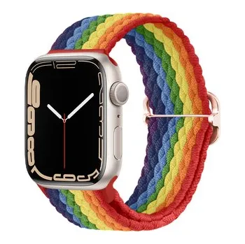 Chytré hodinky Pletený řemínek se sponou pro Apple Watch 38/40/41/42(S10)mm,Duhový