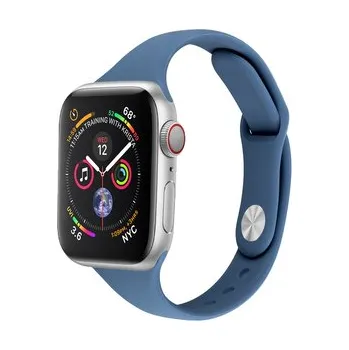 Příslušenství k chytrým hodinkám Silikonový tenký řemínek pro Apple Watch 38/40/41/42(S10)mm,Tmavě Modrý