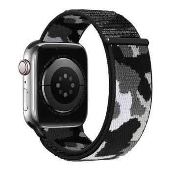 Chytré hodinky Nylonový řemínek kamufláž pro Apple Watch 38/40/41/42(S10)mm,Černá kamufláž