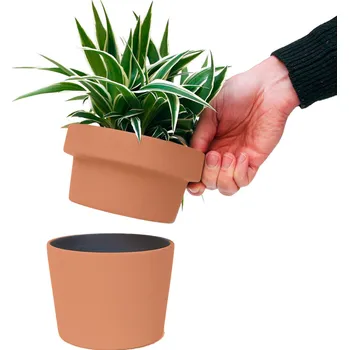 Květináč Květináč s bezpečnostní schránkou hnědá