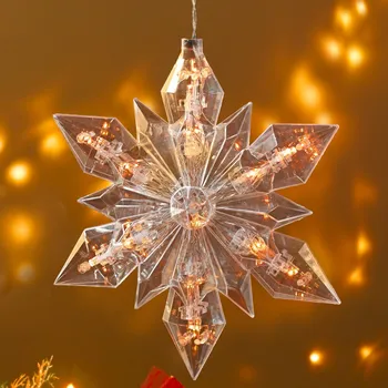 Vánoční dekorace LED sněhová vločka 23 x 3 cm. Včetně 1 m drátu. Provoz na 3 tužkové baterie AA, 1,5 V (nejsou součástí balení).