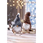 Dekorační skřítci Sonorre a Jonte, sada 2 ks šedá/hnědá/bílá