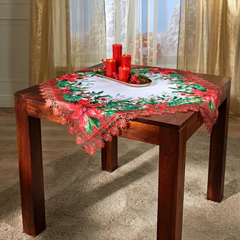 ubrus Ubrus Vánoční krajka bílá/červená 85x85 cm 85x85cm