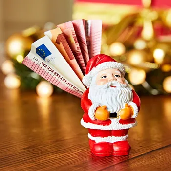 Vánoční dekorace Poslíček s penězi Santa Claus