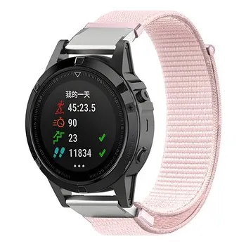 Chytré hodinky Nylonový řemínek 22mm,Světle Růžová