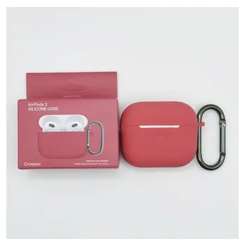 Příslušenství pro sluchátka Jednobarevný obal s karabinou pro AirPods 3,Crimson