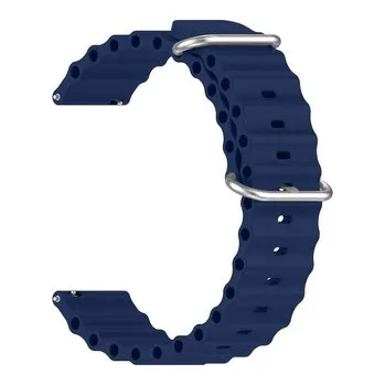 Chytré hodinky Vroubkovaný řemínek s přezkou 20mm,Tmavě Modrý