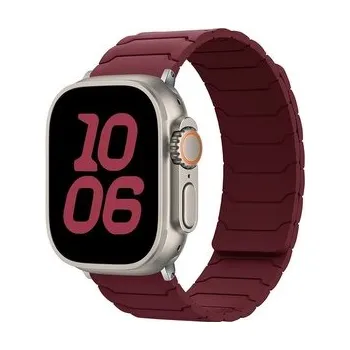 Chytré hodinky Silikonový magnetický řemínek pro Apple Watch 42/44/45/46/49mm,Vínový