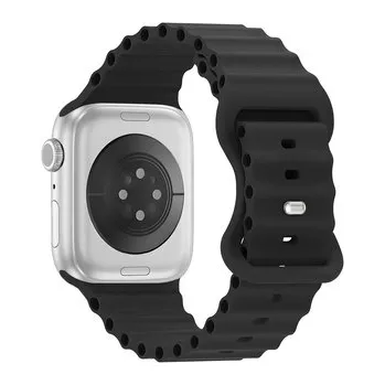 Chytré hodinky Vroubkovaný řemínek pro Apple Watch 38/40/41/42(S10)mm,Černý