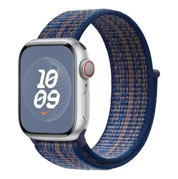 Chytré hodinky Nylonový řemínek pro Apple Watch 42/44/45/46/49mm,Oranžovo-safírová