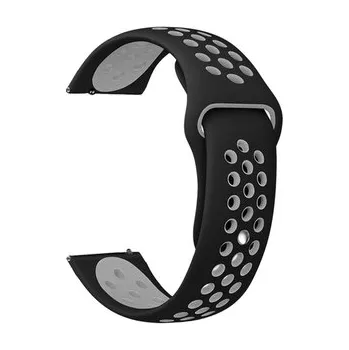 Chytré hodinky Perforovaný řemínek 20mm,Černo-Šedý