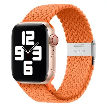 Chytré hodinky Pletený řemínek pro Apple Watch 42/44/45/46/49mm,Oranžový