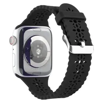 Chytré hodinky Řemínek s perforováním a přezkovým zapínáním pro Apple Watch 42/44/45/46/49mm,Černý