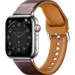 Řemínek z umělé kůže pro Apple Watch 42/44/45/46/49mm,Vínová