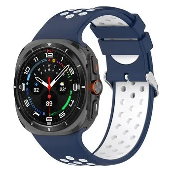 Chytré hodinky Dvojbarevný řemínek pro Samsung Galaxy Watch Ultra,Tmavěmodro-Bílý