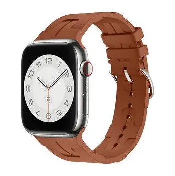 Chytré hodinky Silikonový řemínek se vzorkem pro Apple Watch 42/44/45/46/49mm,Hnědá