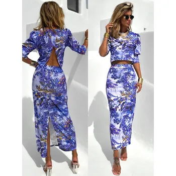 Dámské šaty Fialový pouzdrový komplet se sukní DERYN Velikost: ONESIZE