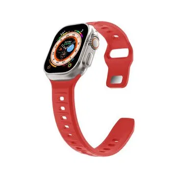 Chytré hodinky Silikonový vroubkovaný řemínek pro Apple Watch 42/44/45/46/49mm,Červený