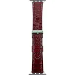 Lesklý koženkový řemínek pro Apple Watch 38/40/41/42(S10)mm,Tmavě červená