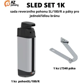 Pohon brány SLED SET 1K - pohon určený pro branky, lze otevřít manuálně nebo elektronicky - SLED SET 1K - sada BRUSHLESS IPU TECHNOLOGY pohonu pro superintenzivní provozy pro jednokřídlé brány do max. délky křídla 1,8 m