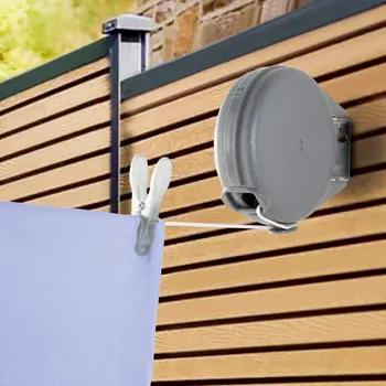 Šňůra na prádlo Šňůra na prádlo,automatické navíjení světle šedá 12 m