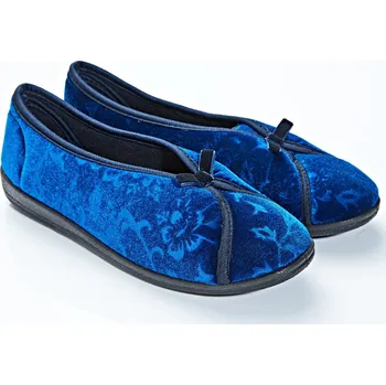 Dámské pantofle Sametové bačkory modrá 41