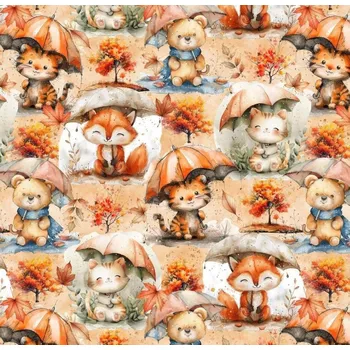 Teplákovina nepočesaná- Zvířátka v podzimu