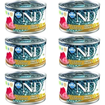 Krmivo pro kočku FARMINA N&D Cat Natural Tuna&Chicken - vlhké krmivo pro kočky - 6x140 g