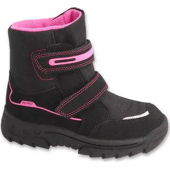 Dívčí sněhule BEFADO 615X003 615Y003 vysoké zimní dívčí černo růžové 27 615PXY003_27
