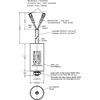 Kondenzátor Hydra MSB MKP 6/400IV/E1973 kondenzátor motorový 6uF