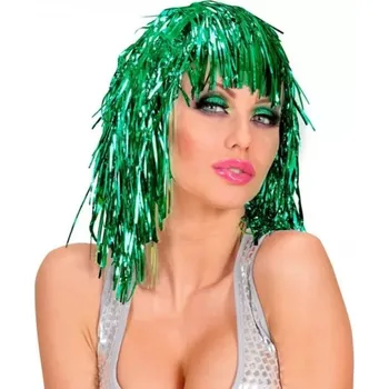 Karnevalová paruka Metalická paruka zelená