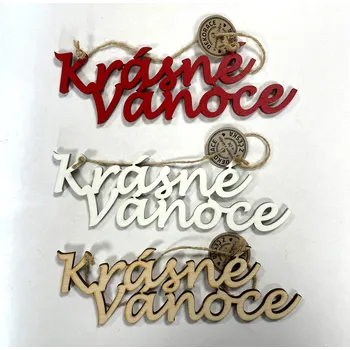 Vánoční dekorace Nápis Krásné Vánoce, 3 velikosti Barva: Bílá, Rozměry: 20 cm