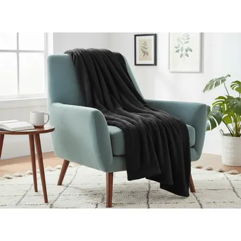 Přehoz na lůžko Přehoz na křeslo - sedačku KARIN černá 70x160 cm Mybesthome