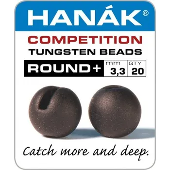 Tungstenové kuličky Hanák Competition ROUND+ Hnědá matná 3,3 mm, 20 ks