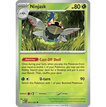 Volný čas Pokémon MEG 017/132 Ninjask - Mega Evolution Stav: Near Mint, Verze: NORMAL