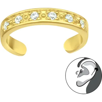 Náušnice Atreya Stříbrná ear cuff záušnice SPARKLING GOLD