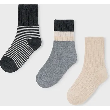 Dětské ponožky Mayoral 3-pack 10052.5J.Mini.9BYA šedá 90X, vel. 35/36