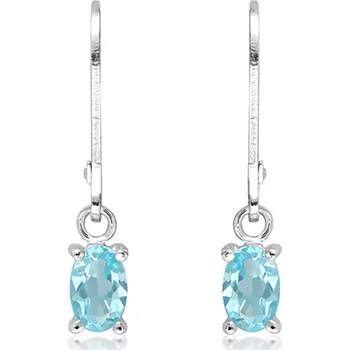 Náušnice Materna S Blue Topaz - stříbrné náušnice s modrým topazem