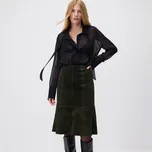 Reserved - Kožená mini sukně - tmavě zelená - 706EH-79X - 706EH-79X-M