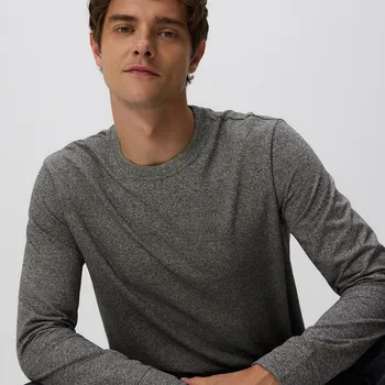 Reserved - Tričko střihu regular s dlouhými rukávy - béžová - 478EX-08M - 478EX-08M-XXL