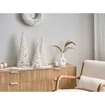 Sada 3 dekorativních vánočních stromků bílá kovový drát moderní styl vánoční doplňky Beliani