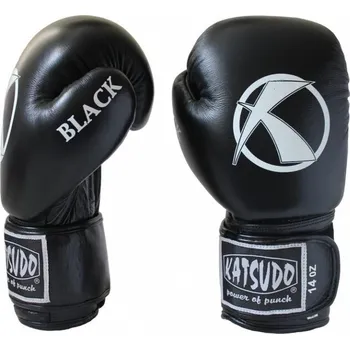 Boxerské rukavice Katsudo box rukavice POWER BLACK, černé