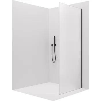 CERANO - Boční stěna Santoro - levá - 6 mm - černá matná, mléčné sklo - 90x195 cm - jednodílná pevná