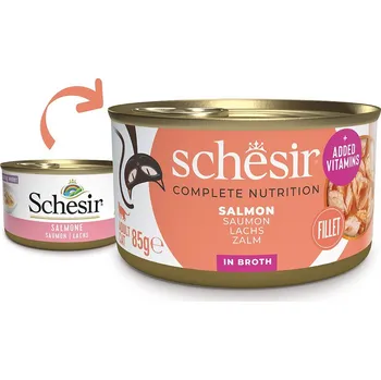 Krmivo pro kočku Schesir Cat Complete losos ve vývaru 12x85 g