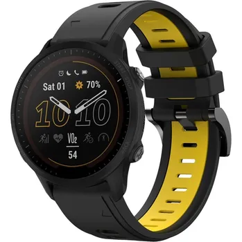 VSECHNONAMOBIL 123121 SPORTY Vyměnitelný silikonový řemínek Garmin Forerunner 955 BLACK-YELLOW