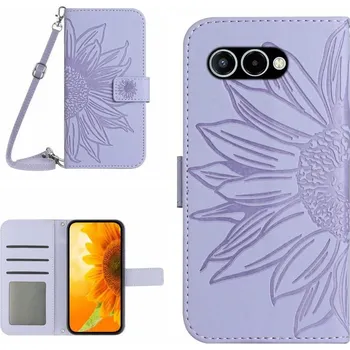 Příslušenství pro tablet VSECHNONAMOBIL 124022 ART SUNFLOWER Peněženkový kryt se šňůrkou pro T Phone 3 fialový