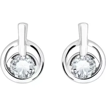 Náušnice Elka S White Topaz - stříbrné náušnice s bílým topazem