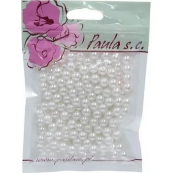 Dětské navlékací korálky Korálky 8mm bílé plastové 50 g [A]